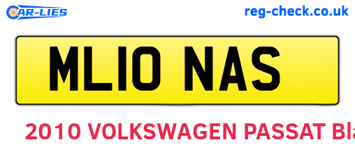 ML10NAS are the vehicle registration plates.