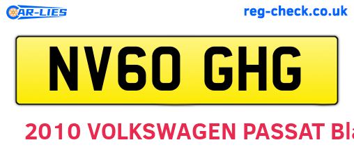 NV60GHG are the vehicle registration plates.