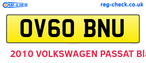 OV60BNU are the vehicle registration plates.