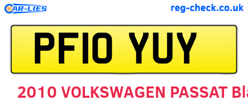PF10YUY are the vehicle registration plates.