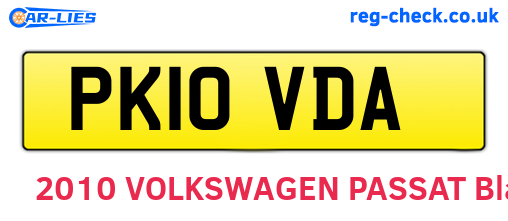 PK10VDA are the vehicle registration plates.