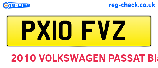 PX10FVZ are the vehicle registration plates.