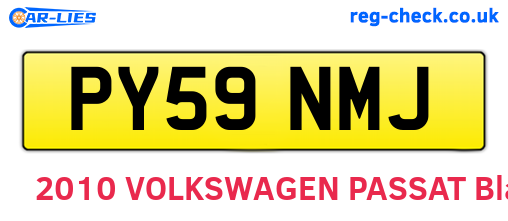 PY59NMJ are the vehicle registration plates.