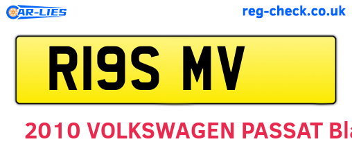 R19SMV are the vehicle registration plates.