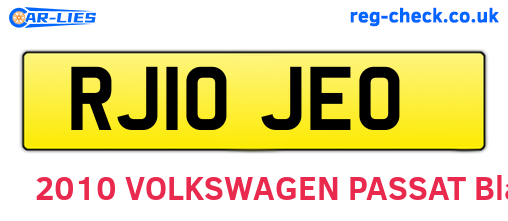 RJ10JEO are the vehicle registration plates.