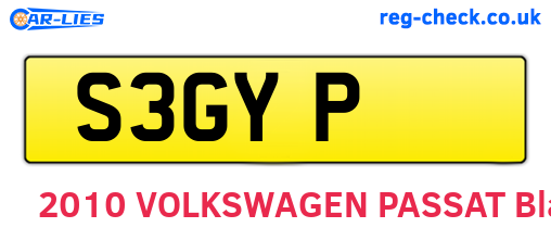 S3GYP are the vehicle registration plates.