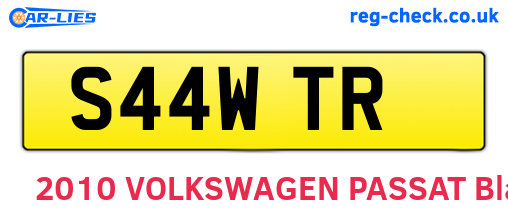 S44WTR are the vehicle registration plates.