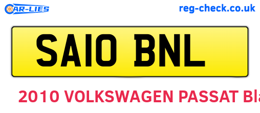 SA10BNL are the vehicle registration plates.