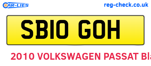 SB10GOH are the vehicle registration plates.