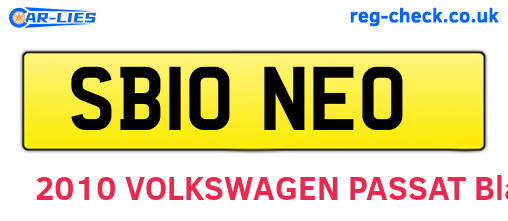SB10NEO are the vehicle registration plates.