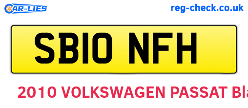 SB10NFH are the vehicle registration plates.