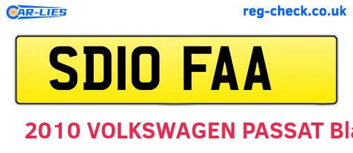 SD10FAA are the vehicle registration plates.