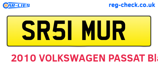 SR51MUR are the vehicle registration plates.