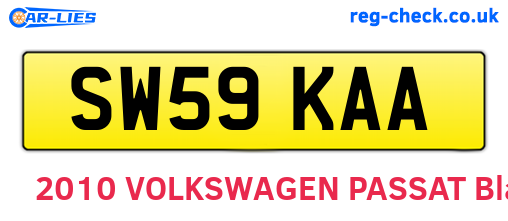 SW59KAA are the vehicle registration plates.
