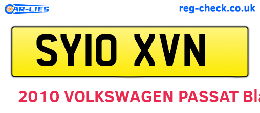 SY10XVN are the vehicle registration plates.