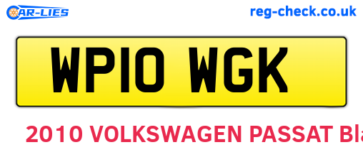 WP10WGK are the vehicle registration plates.