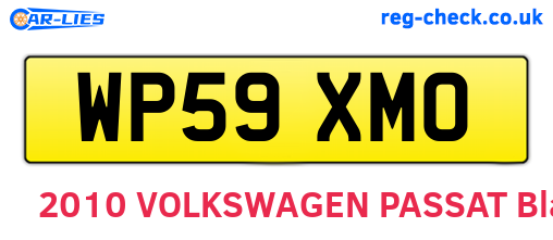 WP59XMO are the vehicle registration plates.