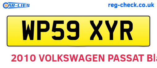WP59XYR are the vehicle registration plates.