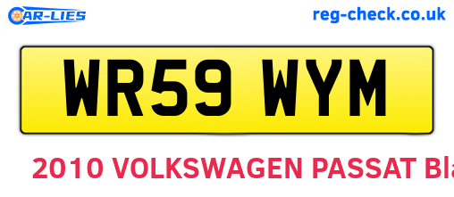 WR59WYM are the vehicle registration plates.