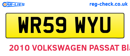 WR59WYU are the vehicle registration plates.