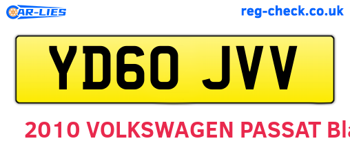 YD60JVV are the vehicle registration plates.