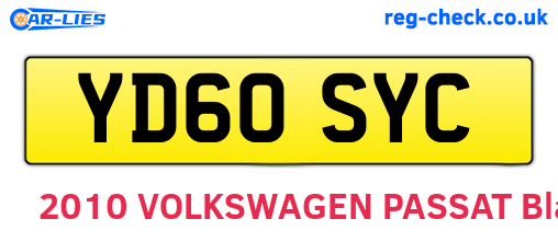 YD60SYC are the vehicle registration plates.