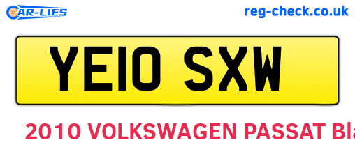 YE10SXW are the vehicle registration plates.