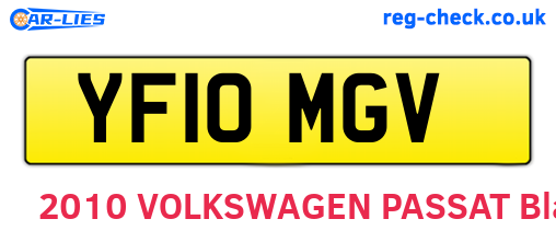 YF10MGV are the vehicle registration plates.