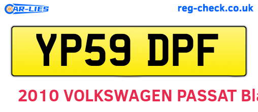 YP59DPF are the vehicle registration plates.