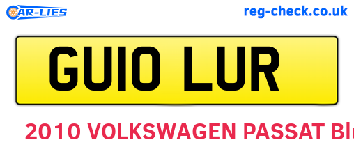 GU10LUR are the vehicle registration plates.
