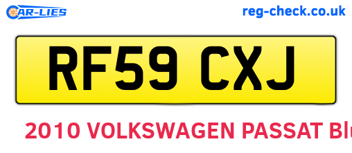 RF59CXJ are the vehicle registration plates.