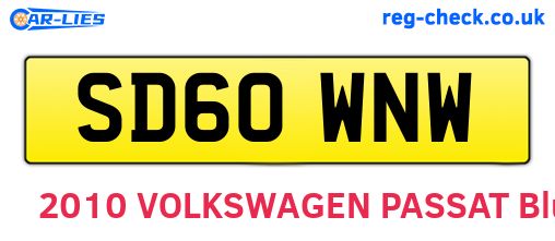 SD60WNW are the vehicle registration plates.