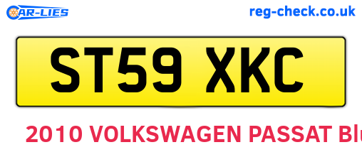 ST59XKC are the vehicle registration plates.
