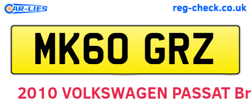 MK60GRZ are the vehicle registration plates.