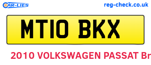 MT10BKX are the vehicle registration plates.