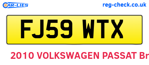 FJ59WTX are the vehicle registration plates.