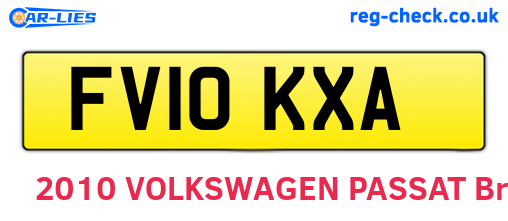 FV10KXA are the vehicle registration plates.