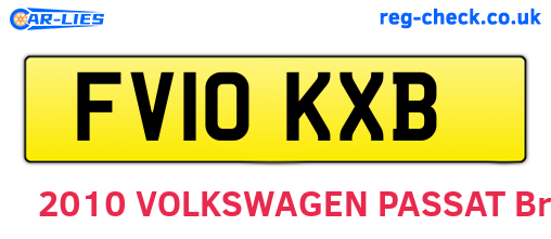 FV10KXB are the vehicle registration plates.