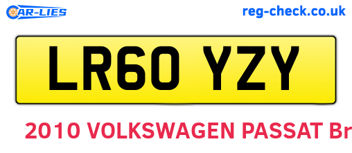 LR60YZY are the vehicle registration plates.