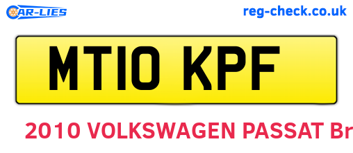 MT10KPF are the vehicle registration plates.