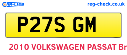 P27SGM are the vehicle registration plates.