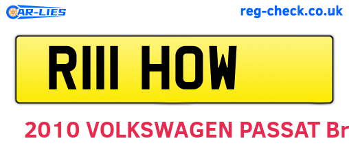 R111HOW are the vehicle registration plates.