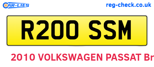 R200SSM are the vehicle registration plates.