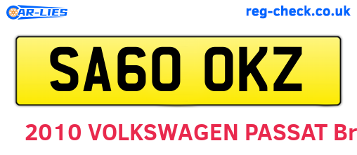 SA60OKZ are the vehicle registration plates.