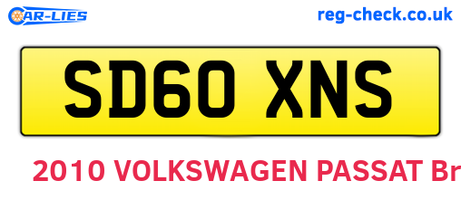 SD60XNS are the vehicle registration plates.