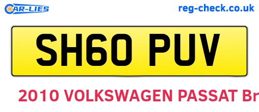 SH60PUV are the vehicle registration plates.