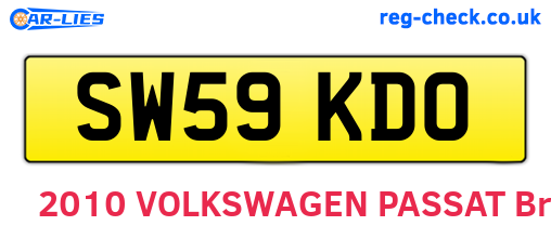 SW59KDO are the vehicle registration plates.