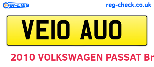 VE10AUO are the vehicle registration plates.