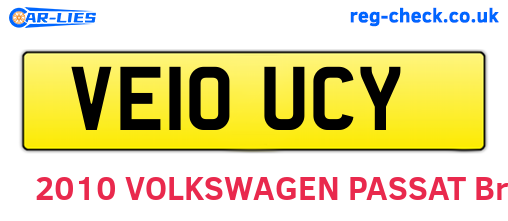 VE10UCY are the vehicle registration plates.