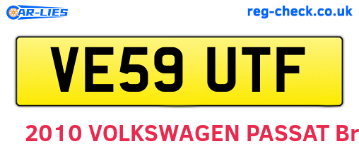VE59UTF are the vehicle registration plates.